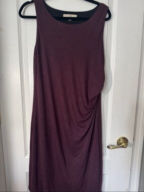 LOFT Midi Dress in Plum Wine